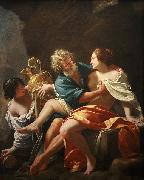 Simon Vouet Loth and his daughters, Simon Vouet oil painting reproduction